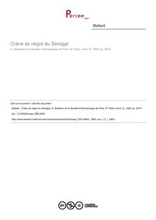Crâne de nègre du Sénégal - article ; n°1 ; vol.12, pg 38-41