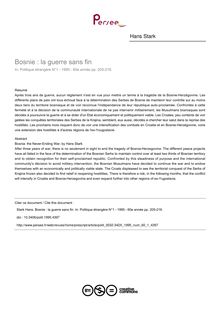 Bosnie : la guerre sans fin - article ; n°1 ; vol.60, pg 205-216