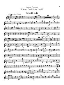 Partition cor 3, 4 (en B♭), Scherzo capriccioso, D♭ major, Dvořák, Antonín