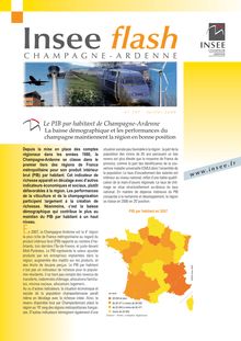 Le PIB par habitant de Champagne-Ardenne : la baisse démographique et les performances du champagne maintiennent la région en bonne position