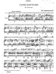 Partition de piano, Concertino pour Trombone et orchestre, Op.35
