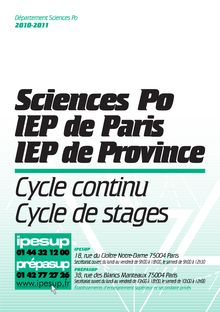 Sciences Po cycles continu & stages 2010-2011.pmd