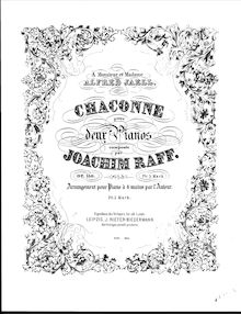 Partition complète, Chaconne pour Two Pianos, Op.150, Raff, Joachim