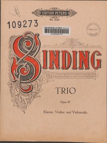 Partition de piano et parties, Piano Trio, Piano Trio No.3 in C major