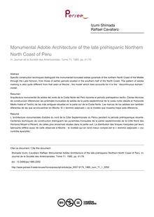 Monumental Adobe Architecture of the late prehispanic Northern North Coast of Peru - article ; n°1 ; vol.71, pg 41-78