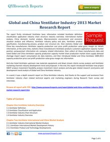 Market Study on Global and China Ventilator Market 2013 by qyresearchreports.com