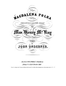 Partition complète, Magdalena Polka, E♭ major, Underner, John
