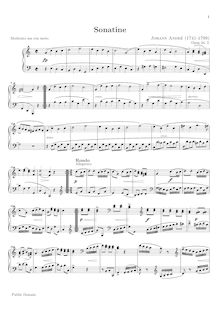 Partition complète, Sonatine pour Piano, Op.34 No.1, André, Johann