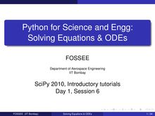 Python for Science and Engg: Solving Equations & ODEs