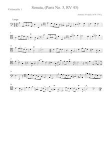 Partition Violincello 1 , partie, violoncelle Sonata en A minor