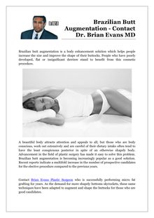 Brazilian Butt Augmentation - Contact Dr. Brian Evans MD