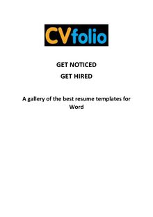 Creative Resume Templates Word by CVfolio