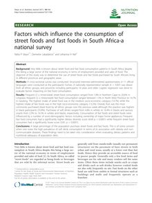 Factors which influence the consumption of street foods and fast foods in South Africa-a national survey