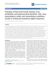 Interplay of foot-and-mouth disease virus, antibodies and plasmacytoid dendritic cells: virus opsonization under non-neutralizing conditions results in enhanced interferon-alpha responses