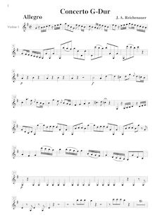 Partition violons I, violon Concerto en G major, G, Reichenauer, Antonín