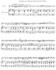 Partition Sonata en G minor, B.g5 (pour Devil s Trill), violon sonates