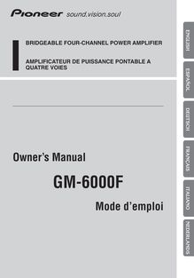 Notice Système de voiture Amplificateur Pioneer  GM-6000F