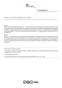 Essai sur le dimorphisme sexuel - article ; n°4 ; vol.6, pg 407-417