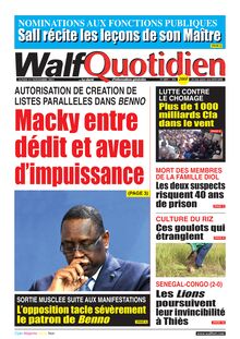 Walf Quotidien n°8891 - du lundi 15 novembre 2021