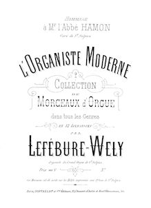Partition 10me Livraison, L Organiste Moderne, Lefébure-Wély, Louis James Alfred