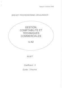 Gestion - Comptabilité et techniques commerciales 2006 BP - Boulanger
