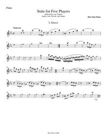 Partition flûte , partie,  pour Five musiciens, Dunn, Bart