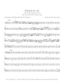 Partition basse enregistrement , 10 sonates en Four parties, Purcell, Henry par Henry Purcell