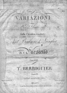 Partition complète, Variazioni su Io son Lindoro di Paisiello, D Major