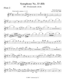 Partition flûte 2, Symphony No.33, A major, Rondeau, Michel