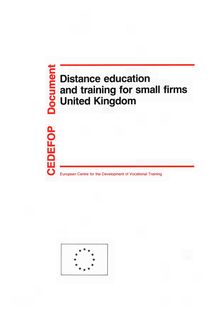 Distance learning and training for small firms