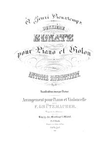Partition complète, violon Sonata No.2, Op.19, Rubinstein, Anton