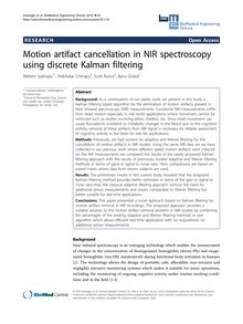 Motion artifact cancellation in NIR spectroscopy using discrete Kalman filtering