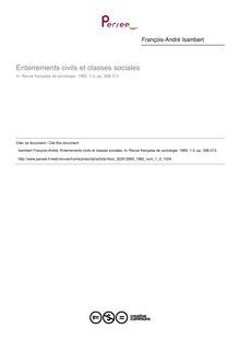 Enterrements civils et classes sociales - article ; n°3 ; vol.1, pg 298-313