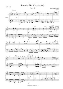Partition Satz 3, Klaviersonate Nr.4, C major, Junck, Christian