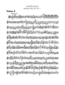 Partition violons II, 6 Symphonies, G.493-498 (Op.21), B♭ major (No.1)