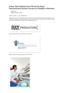 A New Video Website From ITN and the Royal Pharmaceutical Society Focuses on Changes in Pharmacy