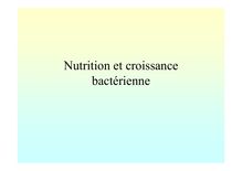 Nutrition et croissance bacterienne