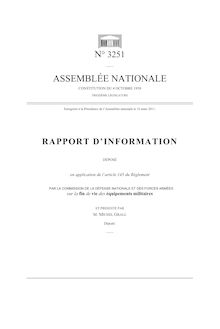 Rapport d information déposé (...) par la commission de la défense nationale et des forces armées sur la fin de vie des équipements militaires