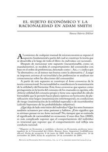 El sujeto económico y la racionalidad en Adam Smith (The Economic Man and Rationality in Adam Smith)