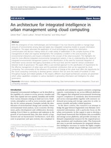 An architecture for integrated intelligence in urban management using cloud computing
