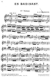 Partition violons I, En Badinant, E Major, D Ambrosio, Alfredo