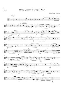 Partition viole de gambe, corde quatuor, Op.61 No.3, G major, Ellerton, John Lodge