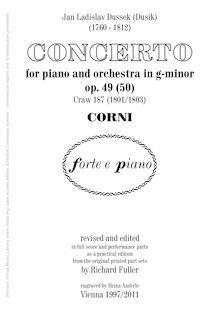 Partition cor 1/2 (B♭, E♭), Piano Concerto Op.49 (Craw 187), Piano Concerto in G minor, Op.49 (Craw 187)