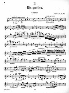 Partition de violon, Résignation, 2d Morceau de Salon p. Violon av. Pfte.