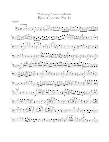 Partition basson 1, 2, Piano Concerto No.19, F major, Mozart, Wolfgang Amadeus