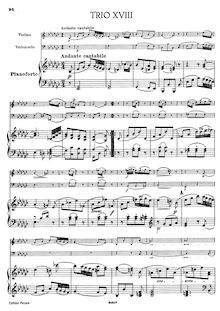 Partition de piano, Piano Trio en E♭ major, Hob.XV:31