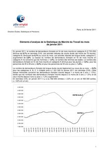 SEE - Eléments d analyses de la statistique du marché du travail du  mois de janvier 2011