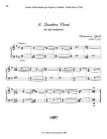 Partition , 4 Versi en mi minore, Sonate d Involatura per organo e cimbalo