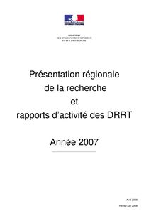 Présentation régionale de la recherche et rapports d'activité des ...