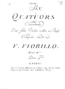 Partition viole de gambe, 6 flûte quatuors, Op.4, Six Quatuors Concertants pour Flute, Violon, Alto et Basse